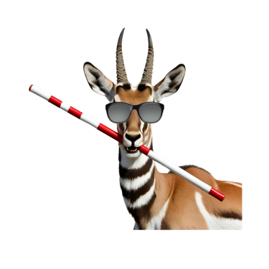 Een antilope met een visuele beperking
